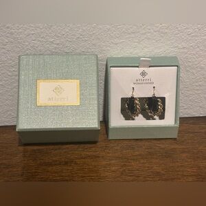 Atterri Women's Gold Tone and Black Earrings